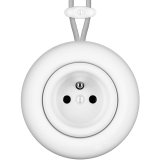 PORCELAIN KATY PATY COLONA ROUND SURFACE MOUNTED EURO SOCKET MATTE WHITE - DYKE & DEAN