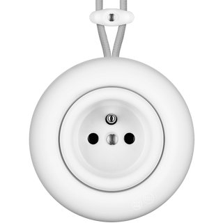 PORCELAIN KATY PATY COLONA ROUND SURFACE MOUNTED EURO SOCKET MATTE WHITE - DYKE & DEAN