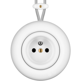 PORCELAIN KATY PATY COLONA ROUND SURFACE MOUNTED EURO SOCKET MATTE WHITE - DYKE & DEAN
