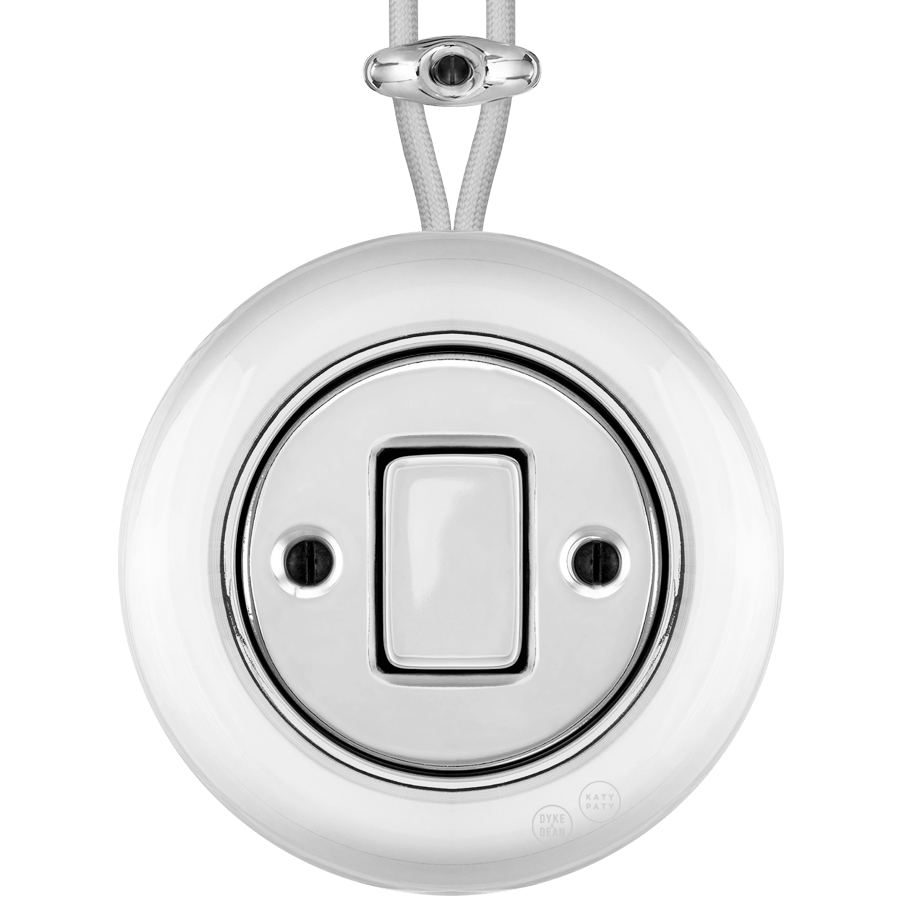 PORCELAIN KATY PATY COLONA ROUND SURFACE MOUNTED FAT BUTTON SWITCH ...