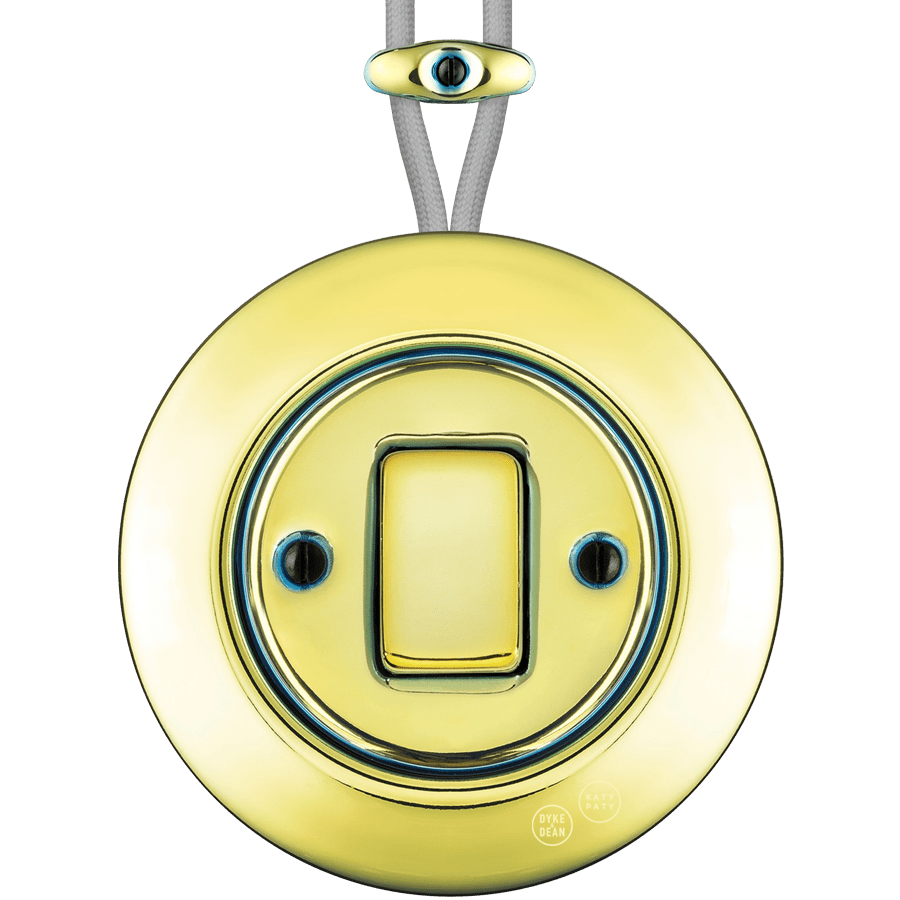 PORCELAIN KATY PATY COLONA ROUND SURFACE MOUNTED FAT BUTTON SWITCH LUCEDO - DYKE & DEAN