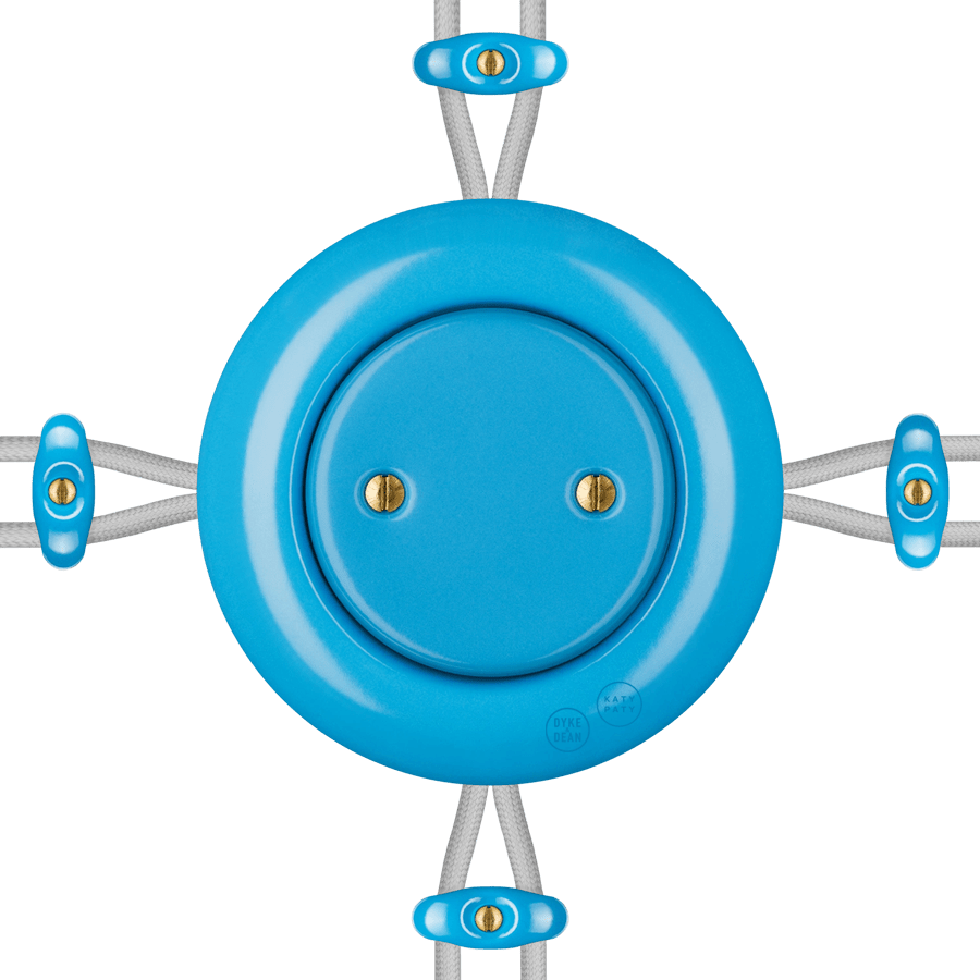 PORCELAIN KATY PATY COLONA ROUND SURFACE MOUNTED JUNCTION BOX AZURE - DYKE & DEAN