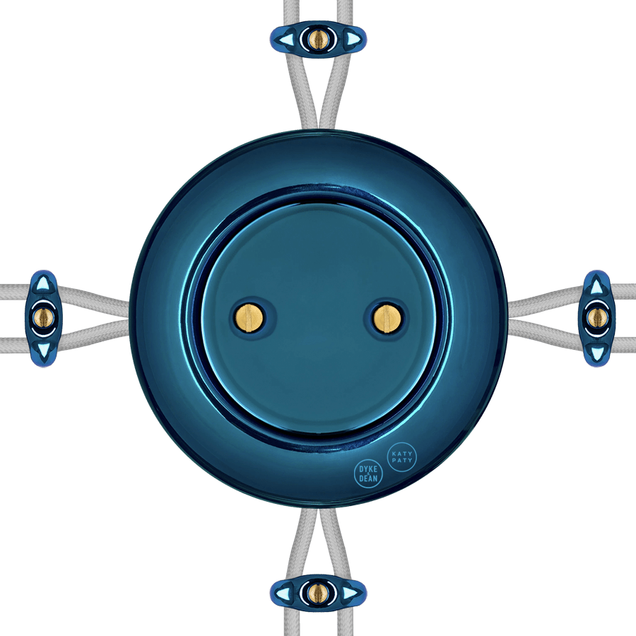 PORCELAIN KATY PATY COLONA ROUND SURFACE MOUNTED JUNCTION BOX DARK BLUE - DYKE & DEAN