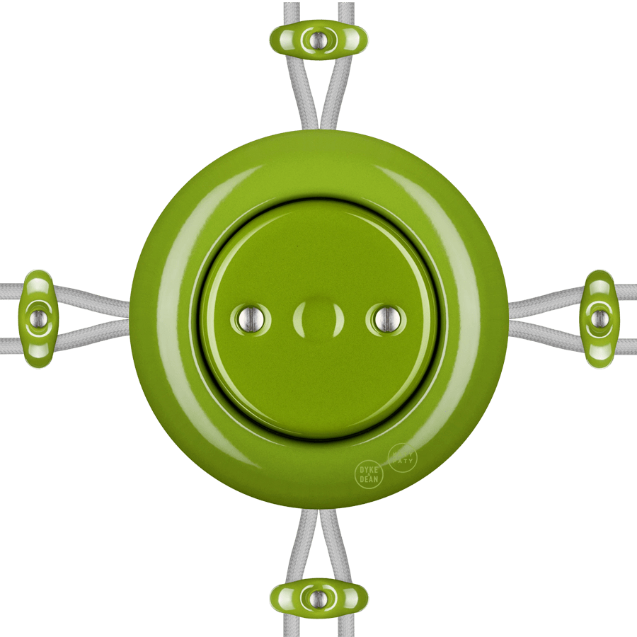 PORCELAIN KATY PATY COLONA ROUND SURFACE MOUNTED JUNCTION BOX GREEN - DYKE & DEAN