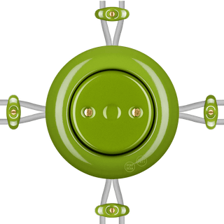 PORCELAIN KATY PATY COLONA ROUND SURFACE MOUNTED JUNCTION BOX GREEN - DYKE & DEAN
