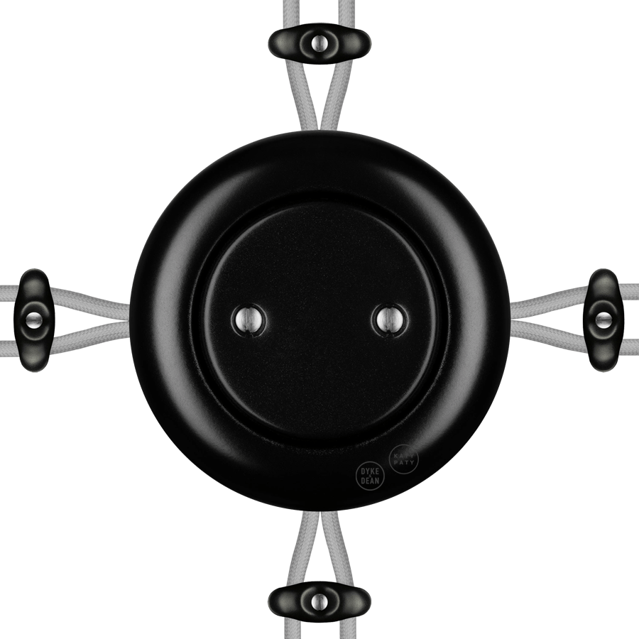 PORCELAIN KATY PATY COLONA ROUND SURFACE MOUNTED JUNCTION BOX MATTE BLACK - DYKE & DEAN