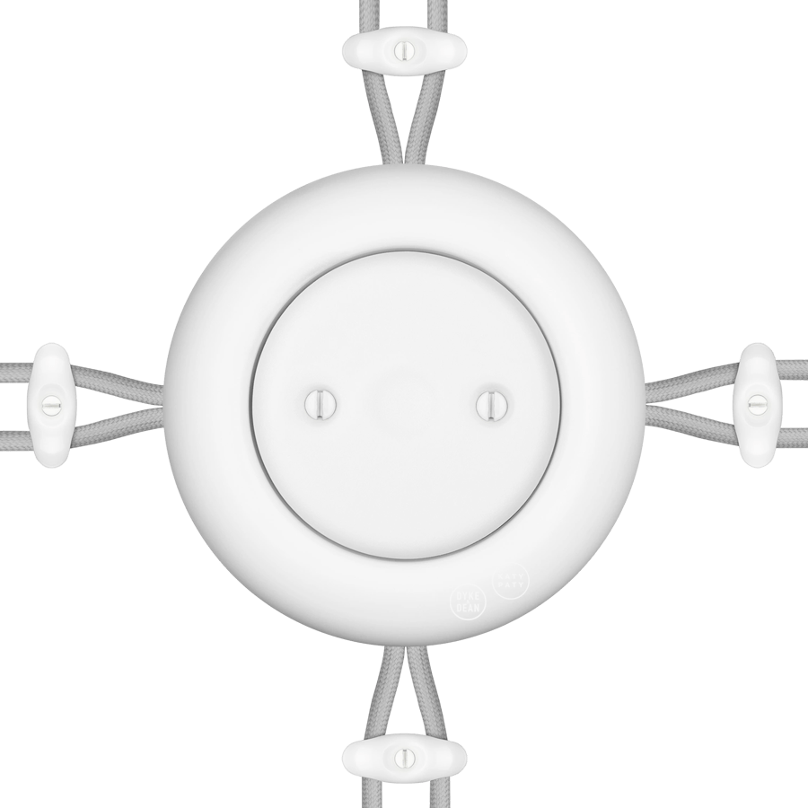 PORCELAIN KATY PATY COLONA ROUND SURFACE MOUNTED JUNCTION BOX MATTE WHITE - DYKE & DEAN