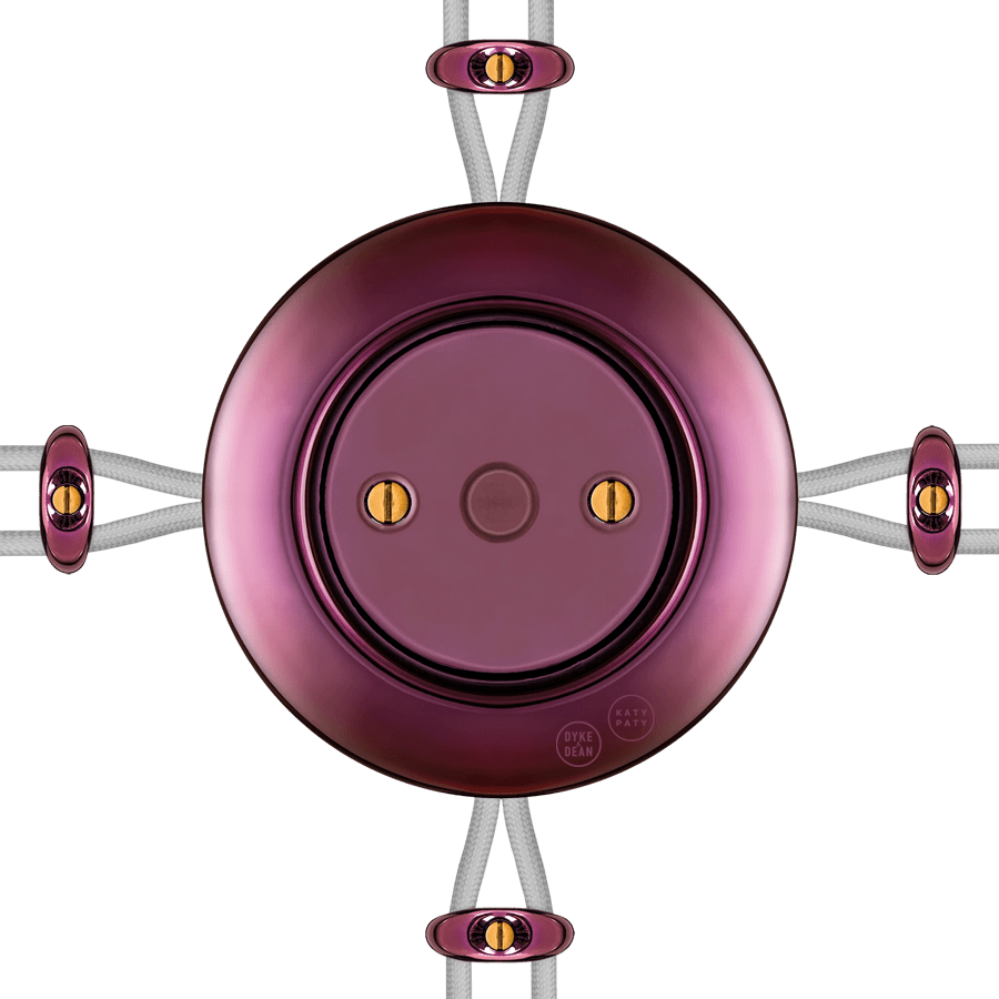 PORCELAIN KATY PATY COLONA ROUND SURFACE MOUNTED JUNCTION BOX PURPLE - DYKE & DEAN