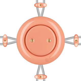 PORCELAIN KATY PATY COLONA ROUND SURFACE MOUNTED JUNCTION BOX SALMON PINK - DYKE & DEAN