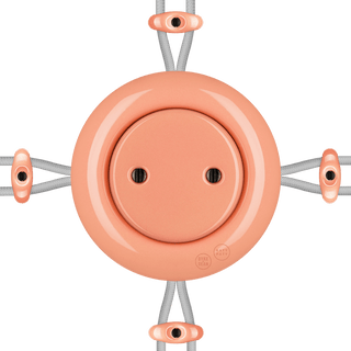 PORCELAIN KATY PATY COLONA ROUND SURFACE MOUNTED JUNCTION BOX SALMON PINK - DYKE & DEAN