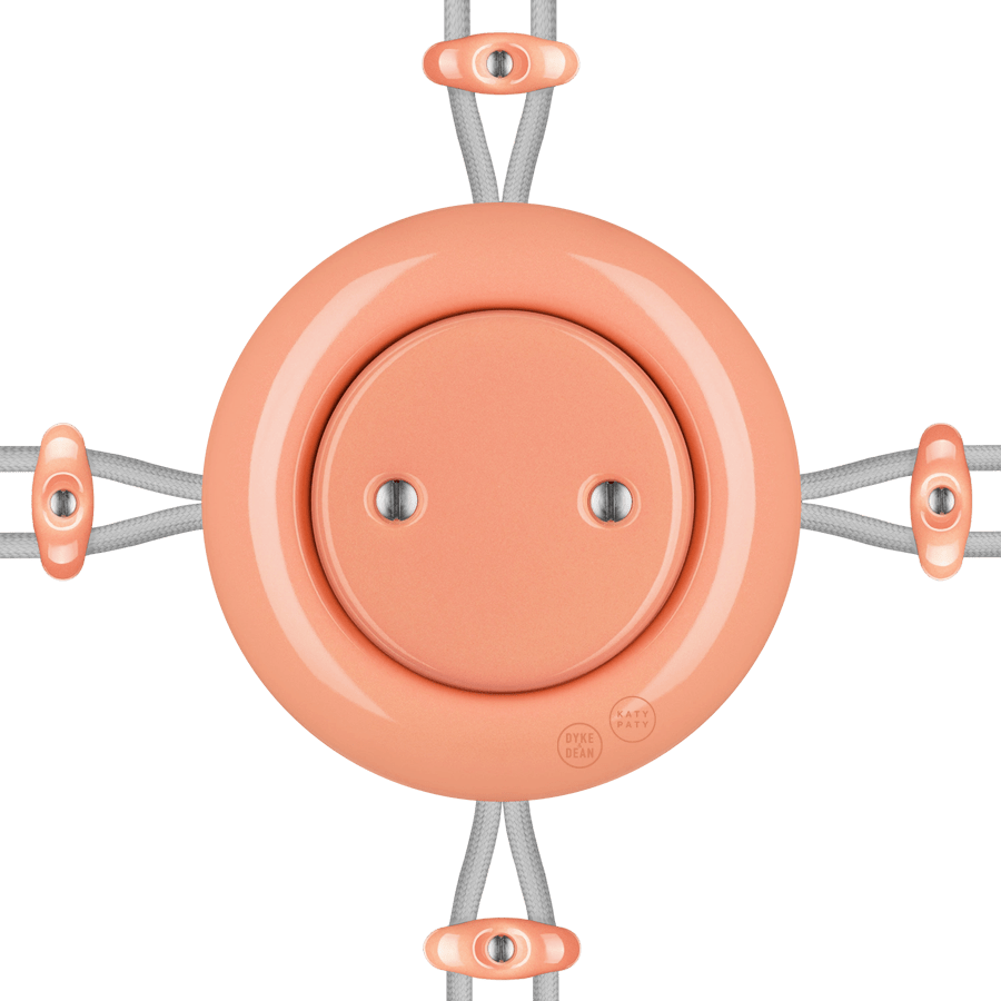 PORCELAIN KATY PATY COLONA ROUND SURFACE MOUNTED JUNCTION BOX SALMON PINK - DYKE & DEAN