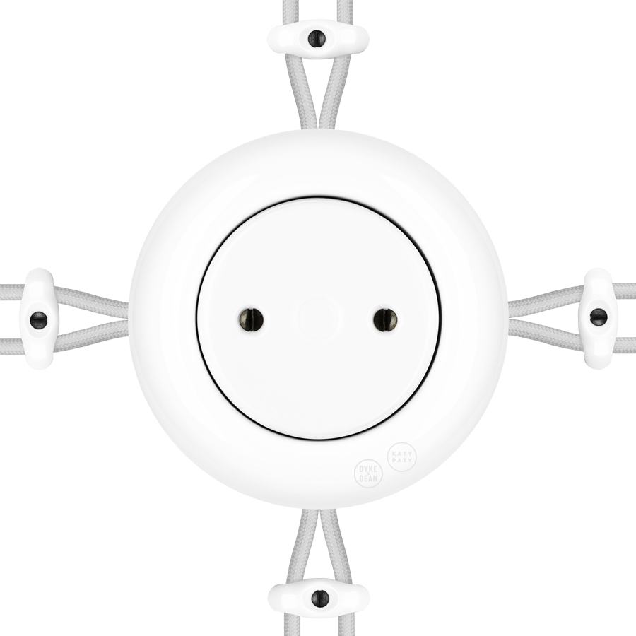 PORCELAIN KATY PATY COLONA ROUND SURFACE MOUNTED JUNCTION BOX WHITE - DYKE & DEAN