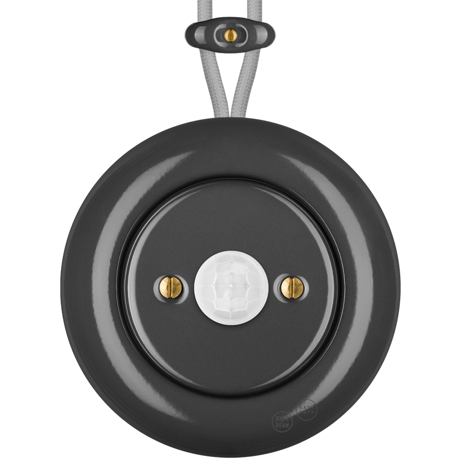 PORCELAIN KATY PATY COLONA ROUND SURFACE MOUNTED MOTION SENSOR DARK GREY - DYKE & DEAN