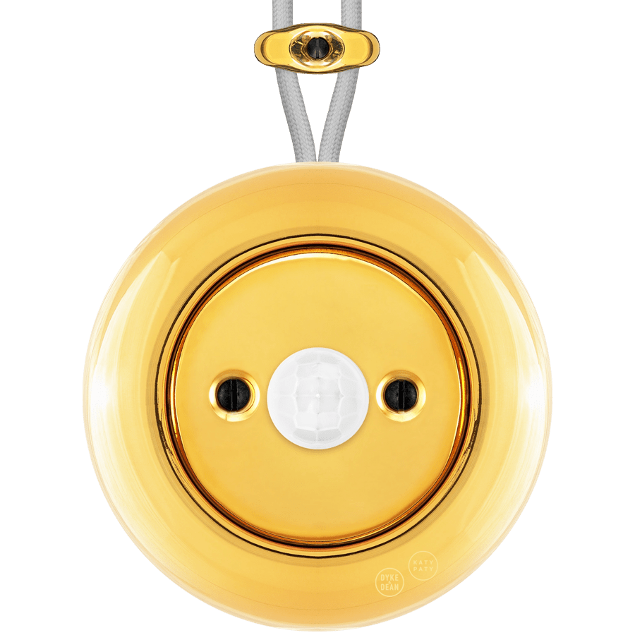 PORCELAIN KATY PATY COLONA ROUND SURFACE MOUNTED MOTION SENSOR GOLD - DYKE & DEAN