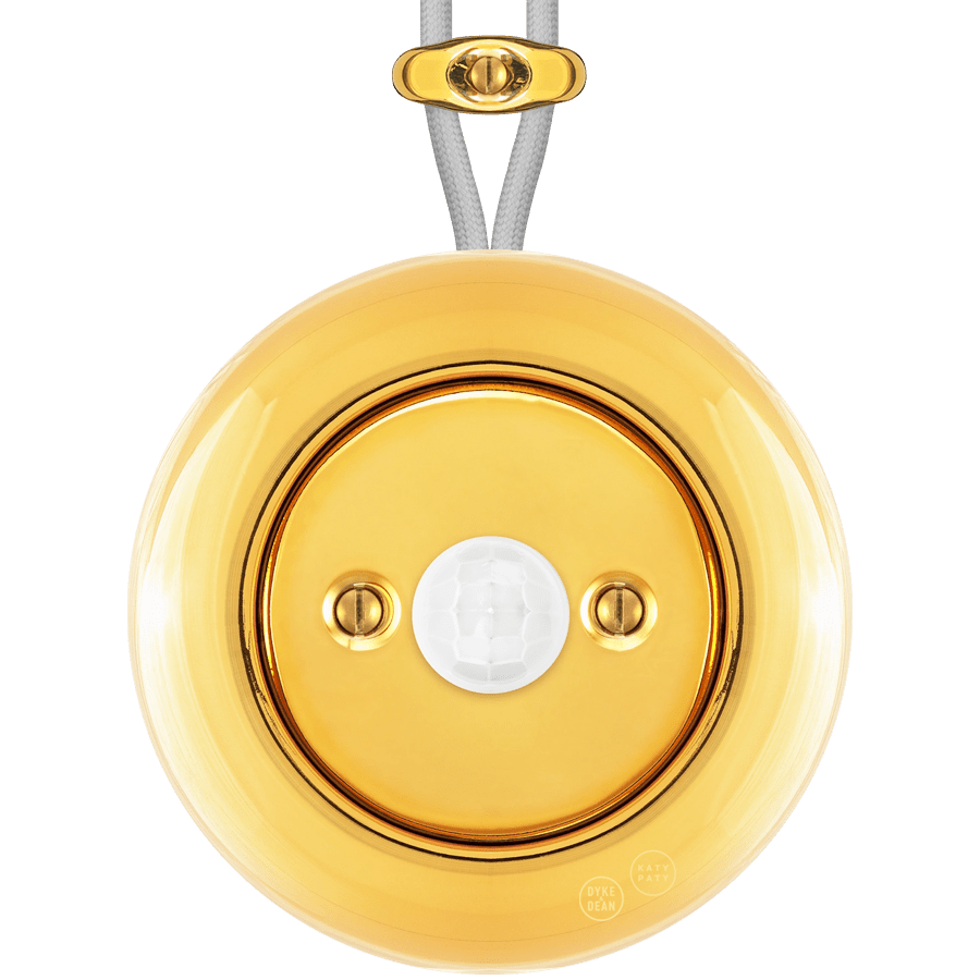 PORCELAIN KATY PATY COLONA ROUND SURFACE MOUNTED MOTION SENSOR GOLD - DYKE & DEAN