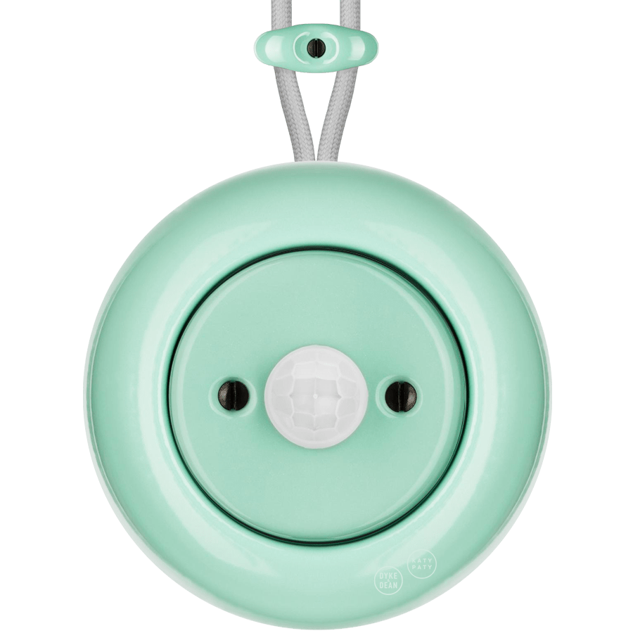 PORCELAIN KATY PATY COLONA ROUND SURFACE MOUNTED MOTION SENSOR MINT GREEN - DYKE & DEAN