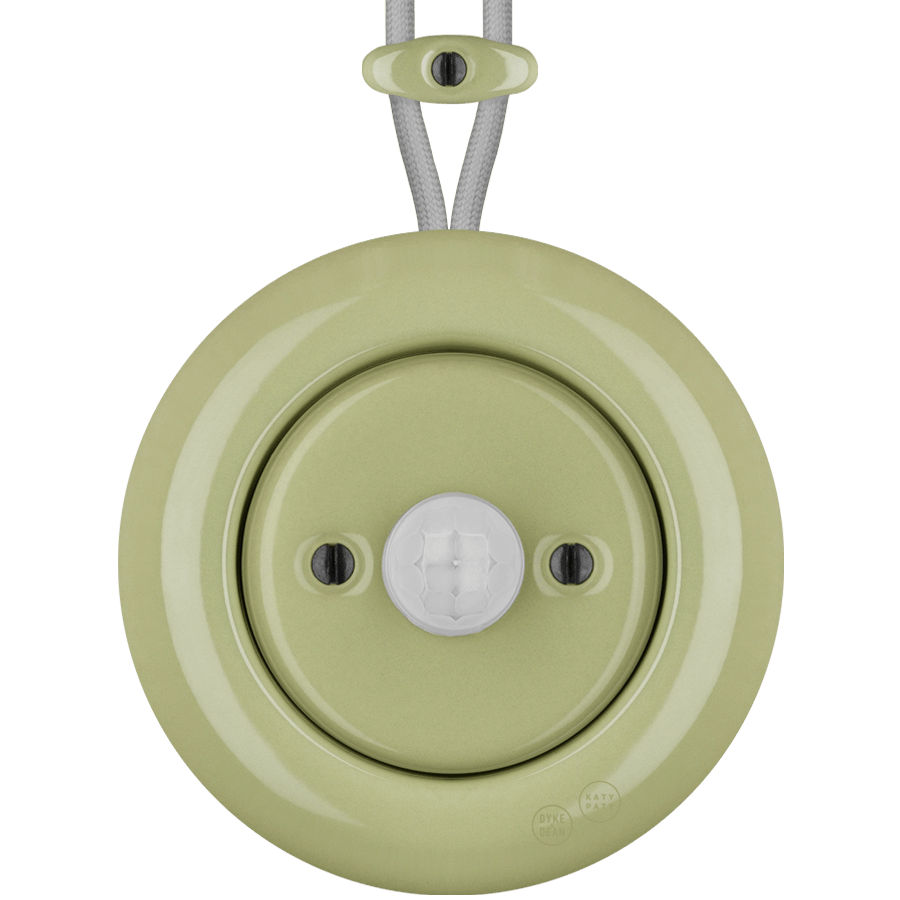 PORCELAIN KATY PATY COLONA ROUND SURFACE MOUNTED MOTION SENSOR MOSS GREEN - DYKE & DEAN