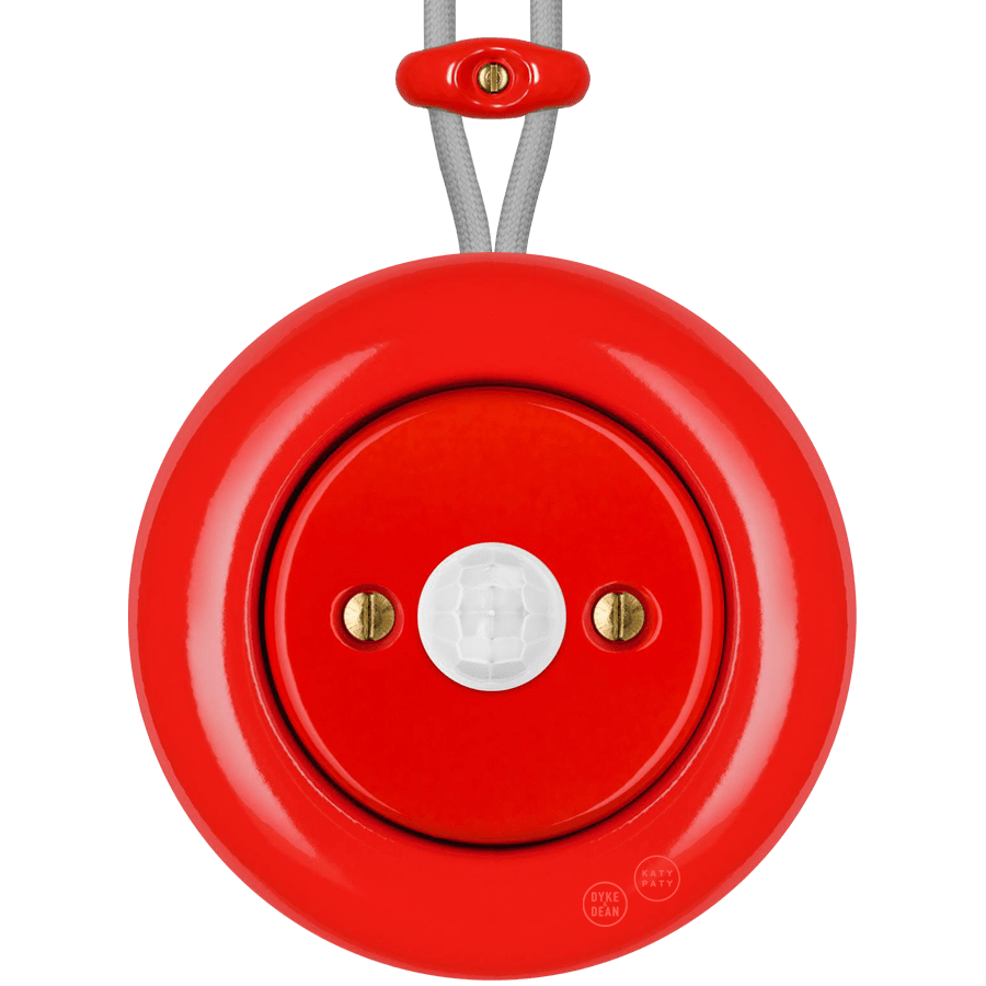 PORCELAIN KATY PATY COLONA ROUND SURFACE MOUNTED MOTION SENSOR RED - DYKE & DEAN