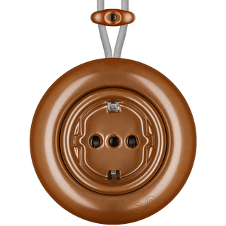 PORCELAIN KATY PATY COLONA ROUND SURFACE MOUNTED SCHUKO SOCKET COPPER - DYKE & DEAN