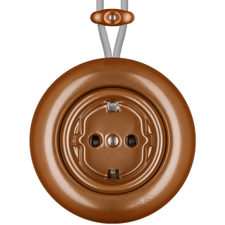 PORCELAIN KATY PATY COLONA ROUND SURFACE MOUNTED SCHUKO SOCKET COPPER - DYKE & DEAN