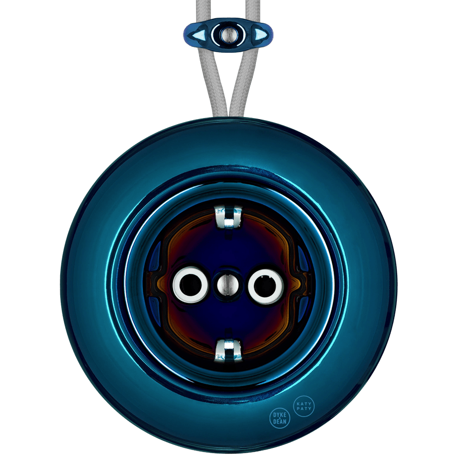 PORCELAIN KATY PATY COLONA ROUND SURFACE MOUNTED SCHUKO SOCKET DARK BLUE - DYKE & DEAN