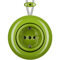 PORCELAIN KATY PATY COLONA ROUND SURFACE MOUNTED SCHUKO SOCKET GREEN - DYKE & DEAN