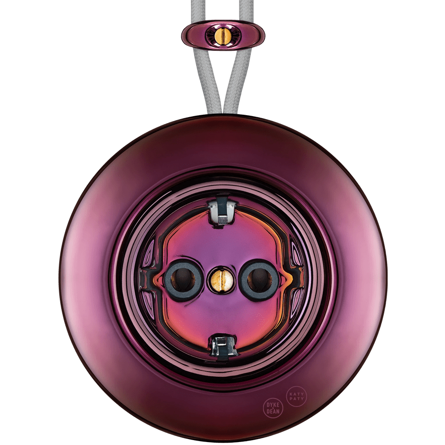PORCELAIN KATY PATY COLONA ROUND SURFACE MOUNTED SCHUKO SOCKET PURPLE - DYKE & DEAN