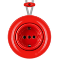 PORCELAIN KATY PATY COLONA ROUND SURFACE MOUNTED SCHUKO SOCKET RED - DYKE & DEAN