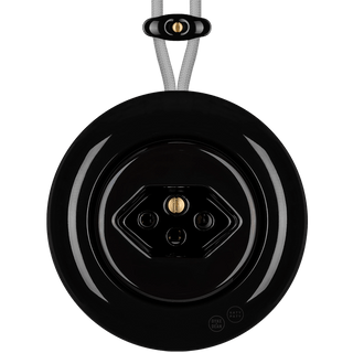 PORCELAIN KATY PATY COLONA ROUND SURFACE MOUNTED SWISS SOCKET BLACK - DYKE & DEAN