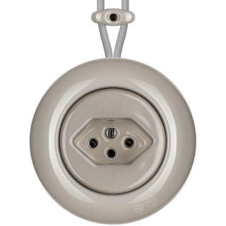 PORCELAIN KATY PATY COLONA ROUND SURFACE MOUNTED SWISS SOCKET CAPPUCCINO - DYKE & DEAN