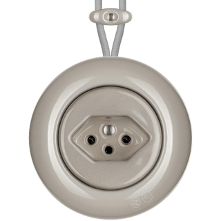 PORCELAIN KATY PATY COLONA ROUND SURFACE MOUNTED SWISS SOCKET CAPPUCCINO - DYKE & DEAN
