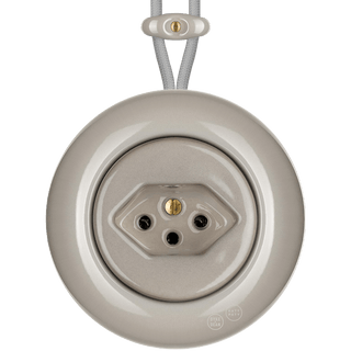 PORCELAIN KATY PATY COLONA ROUND SURFACE MOUNTED SWISS SOCKET CAPPUCCINO - DYKE & DEAN