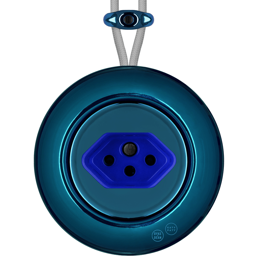 PORCELAIN KATY PATY COLONA ROUND SURFACE MOUNTED SWISS SOCKET DARK BLUE - DYKE & DEAN