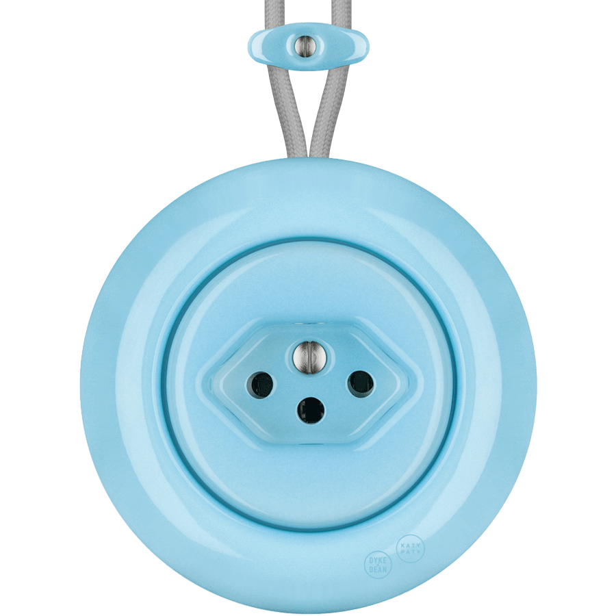 PORCELAIN KATY PATY COLONA ROUND SURFACE MOUNTED SWISS SOCKET PASTEL BLUE - DYKE & DEAN