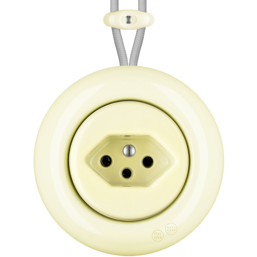 PORCELAIN KATY PATY COLONA ROUND SURFACE MOUNTED SWISS SOCKET VANILLA - DYKE & DEAN