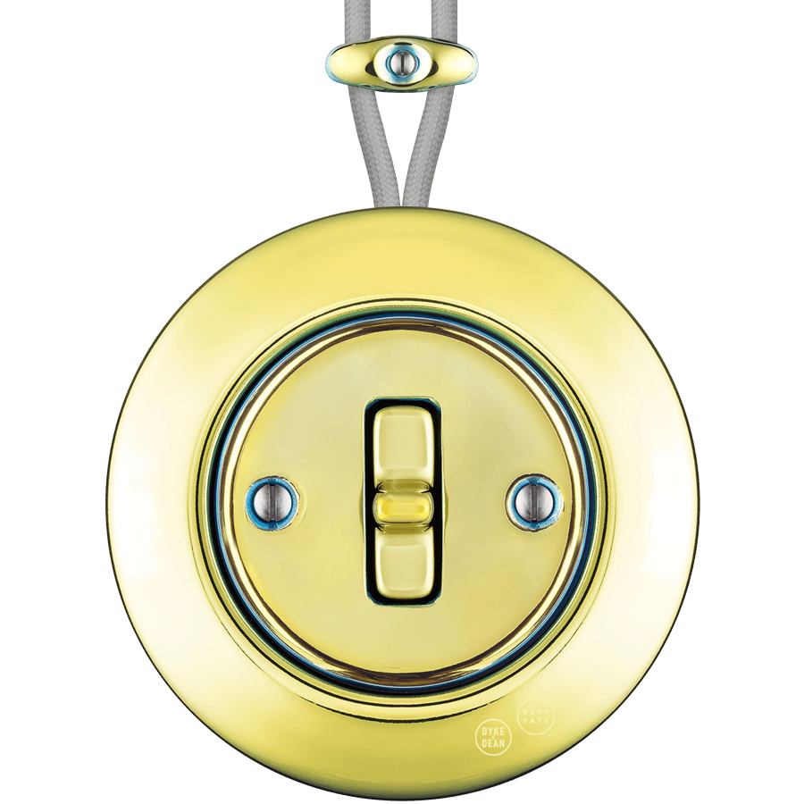 PORCELAIN KATY PATY COLONA ROUND SURFACE MOUNTED TOGGLE BUTTON SWITCH LUCEDO - DYKE & DEAN
