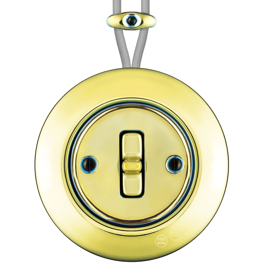 PORCELAIN KATY PATY COLONA ROUND SURFACE MOUNTED TOGGLE BUTTON SWITCH LUCEDO - DYKE & DEAN