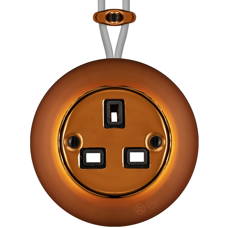 PORCELAIN KATY PATY COLONA ROUND SURFACE MOUNTED UK SOCKET BRONZE - DYKE & DEAN