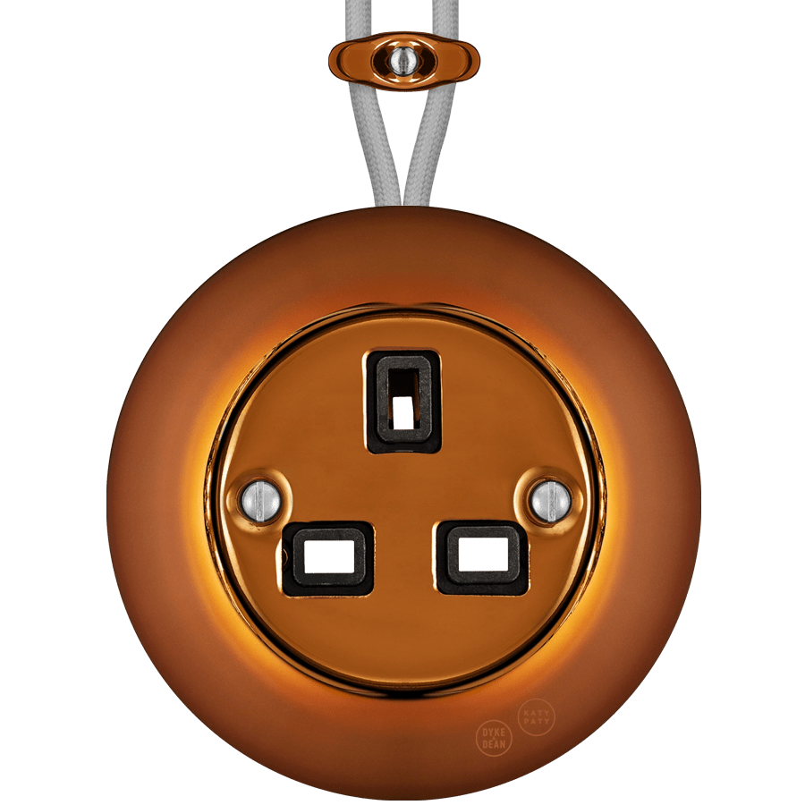 PORCELAIN KATY PATY COLONA ROUND SURFACE MOUNTED UK SOCKET BRONZE - DYKE & DEAN