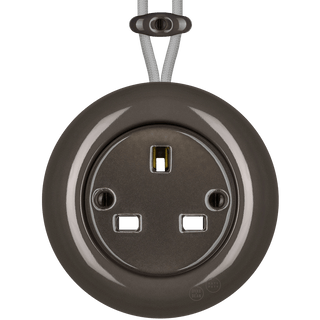 PORCELAIN KATY PATY COLONA ROUND SURFACE MOUNTED UK SOCKET BROWN - DYKE & DEAN
