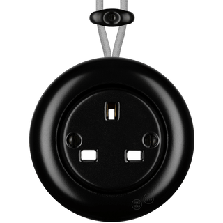 PORCELAIN KATY PATY COLONA ROUND SURFACE MOUNTED UK SOCKET MATTE BLACK - DYKE & DEAN
