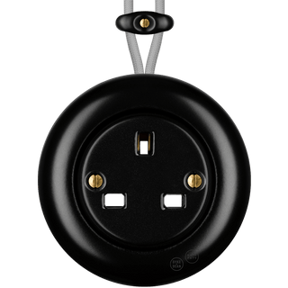 PORCELAIN KATY PATY COLONA ROUND SURFACE MOUNTED UK SOCKET MATTE BLACK - DYKE & DEAN