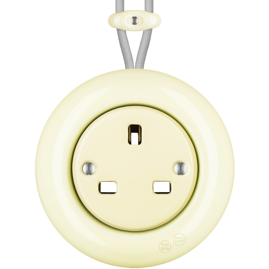 PORCELAIN KATY PATY COLONA ROUND SURFACE MOUNTED UK SOCKET VANILLA - DYKE & DEAN