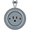 PORCELAIN KATY PATY COLONA ROUND SURFACE MOUNTED USA 15AMP SOCKET ASH GREY - DYKE & DEAN