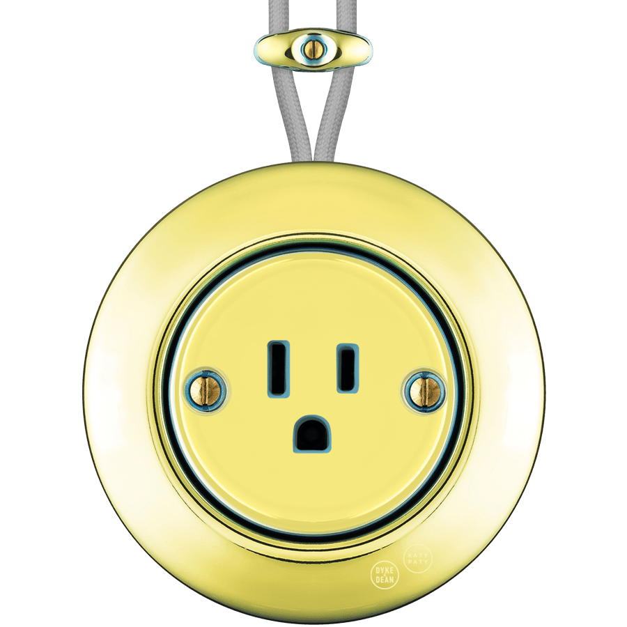 PORCELAIN KATY PATY COLONA ROUND SURFACE MOUNTED USA 15AMP SOCKET LUCEDO - DYKE & DEAN