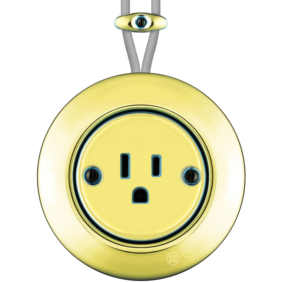 PORCELAIN KATY PATY COLONA ROUND SURFACE MOUNTED USA 15AMP SOCKET LUCEDO - DYKE & DEAN
