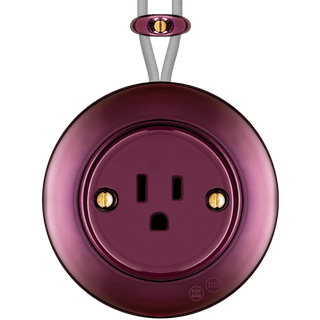 PORCELAIN KATY PATY COLONA ROUND SURFACE MOUNTED USA 15AMP SOCKET PURPLE - DYKE & DEAN