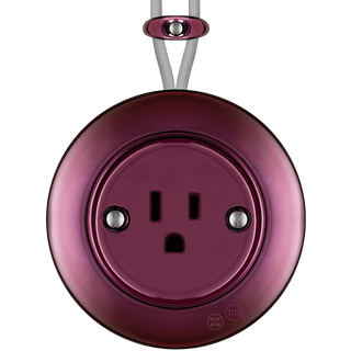 PORCELAIN KATY PATY COLONA ROUND SURFACE MOUNTED USA 15AMP SOCKET PURPLE - DYKE & DEAN
