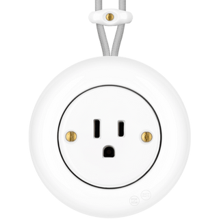 PORCELAIN KATY PATY COLONA ROUND SURFACE MOUNTED USA 15AMP SOCKET WHITE - DYKE & DEAN