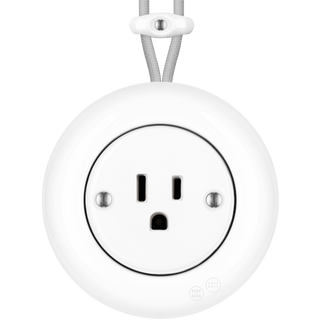 PORCELAIN KATY PATY COLONA ROUND SURFACE MOUNTED USA 15AMP SOCKET WHITE - DYKE & DEAN